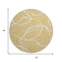 8' Gold And Ivory Abstract Washable Round Rug With UV Protection