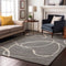 8' X 10' Gray And Ivory Abstract Washable Area Rug With UV Protection