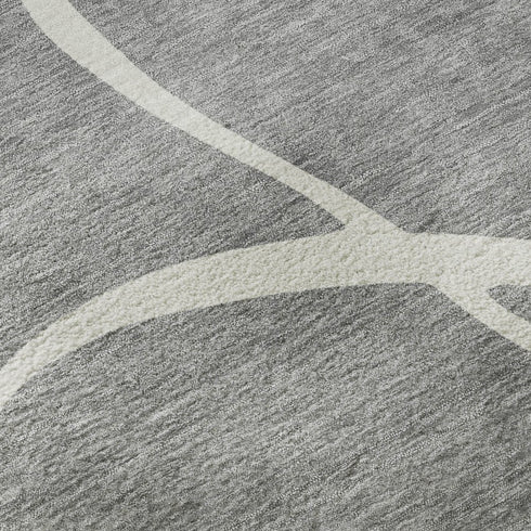 8' X 10' Gray And Ivory Abstract Washable Area Rug With UV Protection