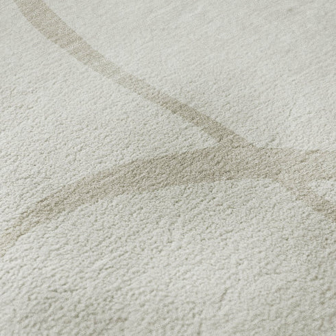 8' X 10' Ivory And Beige Abstract Washable Area Rug With UV Protection