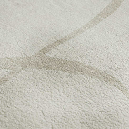 8' X 10' Ivory And Beige Abstract Washable Area Rug With UV Protection