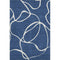 5' X 8' Navy Blue And Ivory Abstract Washable Area Rug With UV Protection