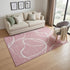 5' X 8' Pink And Ivory Abstract Washable Area Rug With UV Protection