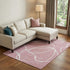 8' X 10' Pink And Ivory Abstract Washable Area Rug With UV Protection