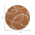8' Rust And Beige Abstract Washable Round Rug With UV Protection