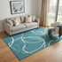 5' X 8' Teal And Ivory Abstract Washable Area Rug With UV Protection