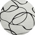 8' White And Black Abstract Washable Round Rug With UV Protection