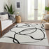 8' X 10' White And Black Abstract Washable Area Rug With UV Protection
