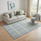 5' X 8' Denim Blue Ivory And Gray Plaid Washable Area Rug With UV Protection