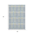 5' X 8' Denim Blue Ivory And Gray Plaid Washable Area Rug With UV Protection