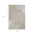 5' X 8' Beige And Taupe Geometric Washable Area Rug With UV Protection