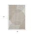 8' X 10' Beige And Taupe Geometric Washable Area Rug With UV Protection