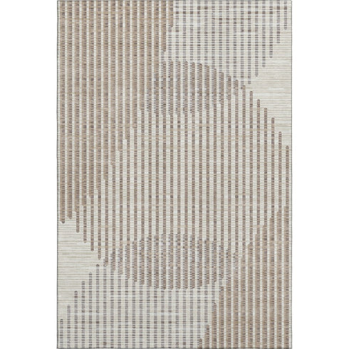 8' X 10' Beige And Taupe Geometric Washable Area Rug With UV Protection