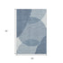 5' X 8' Blue And Ivory Geometric Washable Area Rug With UV Protection