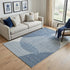 5' X 8' Blue And Ivory Geometric Washable Area Rug With UV Protection