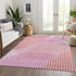 9' X 12' Pink Ivory And Orange Geometric Washable Area Rug With UV Protection