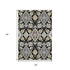 5' X 8' Black Gold And Gray Oriental Washable Area Rug With UV Protection