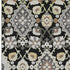 5' X 8' Black Gold And Gray Oriental Washable Area Rug With UV Protection