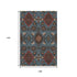 9' X 12' Denim Blue Red And Salmon Oriental Washable Area Rug With UV Protection