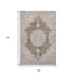 5' X 8' Brown Ivory And Beige Oriental Washable Area Rug With UV Protection