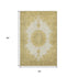 5' X 8' Gold Ivory And Gray Oriental Washable Area Rug With UV Protection