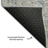 8' Navy Blue Gray And Ivory Oriental Washable Round Rug With UV Protection