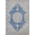 8' X 10' Navy Blue Gray And Ivory Oriental Washable Area Rug With UV Protection
