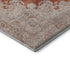 8' Rust And Beige Oriental Washable Round Rug With UV Protection