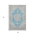 5' X 8' Teal Aqua And Gray Oriental Washable Area Rug With UV Protection