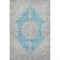 5' X 8' Teal Aqua And Gray Oriental Washable Area Rug With UV Protection