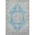 5' X 8' Teal Aqua And Gray Oriental Washable Area Rug With UV Protection