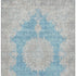 5' X 8' Teal Aqua And Gray Oriental Washable Area Rug With UV Protection
