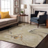 8' X 10' Ivory Beige And Gray Abstract Washable Area Rug With UV Protection