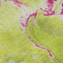 9' X 12' Lime Green Pink And Ivory Abstract Washable Area Rug With UV Protection