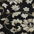 5' X 8' Black Ivory And Beige Floral Washable Area Rug With UV Protection