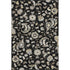 9' X 12' Black Ivory And Beige Floral Washable Area Rug With UV Protection