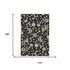 9' X 12' Black Ivory And Beige Floral Washable Area Rug With UV Protection
