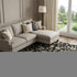 9' X 12' Black Ivory And Beige Floral Washable Area Rug With UV Protection