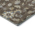 5' X 8' Chocolate Blue And Beige Floral Washable Area Rug With UV Protection
