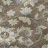 5' X 8' Chocolate Blue And Beige Floral Washable Area Rug With UV Protection