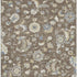 5' X 8' Chocolate Blue And Beige Floral Washable Area Rug With UV Protection