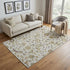 5' X 8' Ivory Copper And Gray Floral Washable Area Rug With UV Protection
