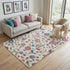 5' X 8' Linen Pink And Blue Floral Washable Area Rug With UV Protection