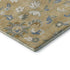5' X 8' Wheat Blue And Beige Floral Washable Area Rug With UV Protection