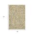 8' X 10' Wheat Blue And Beige Floral Washable Area Rug With UV Protection