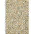 8' X 10' Wheat Blue And Beige Floral Washable Area Rug With UV Protection