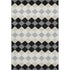 5' X 8' Black Gray And Ivory Geometric Washable Area Rug With UV Protection