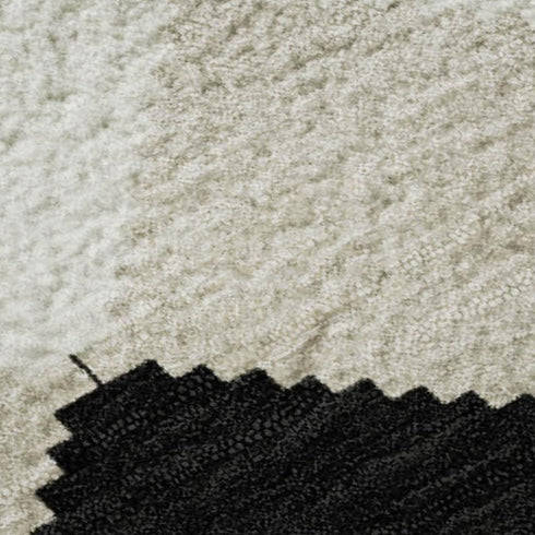 8' X 10' Black Gray And Ivory Geometric Washable Area Rug With UV Protection