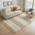 5' X 8' Gold Gray And Ivory Geometric Washable Area Rug With UV Protection