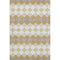 5' X 8' Gold Gray And Ivory Geometric Washable Area Rug With UV Protection